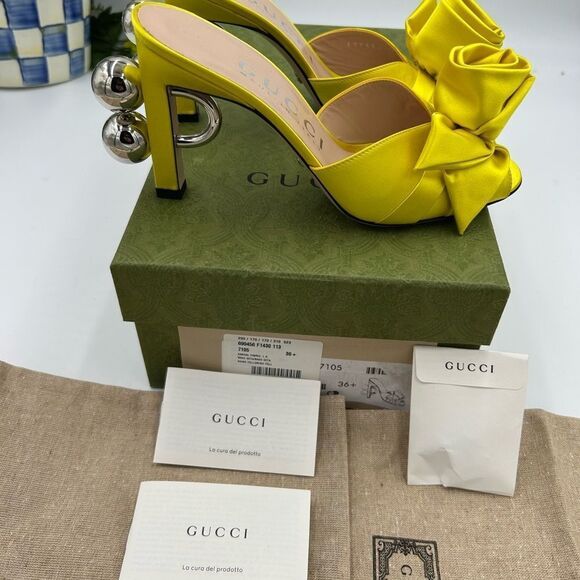 Women’s Gucci satin sandals size 36.5 made in Italy - Picture 4 of 8